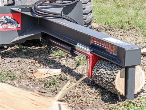 inverted skid steer wood splitter|excavator mounted wood splitter.